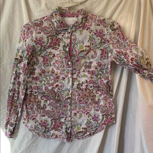 Cino Floral Paisley Button-Up Shirt Size Small